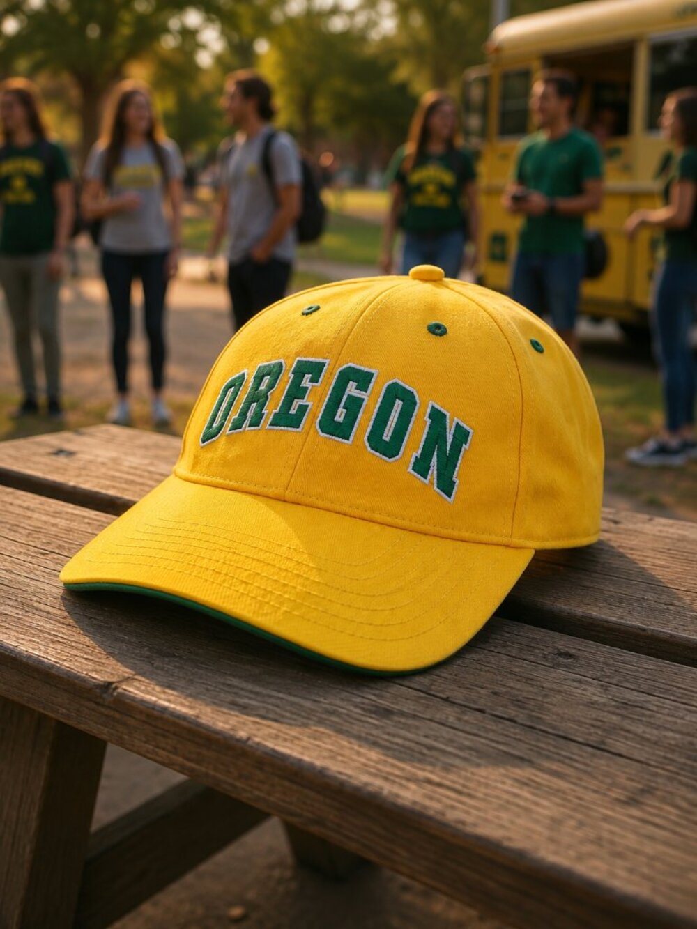 Signatures University of Oregon Ducks Adjustable Hat Yellow Green NCAA Dad Cap